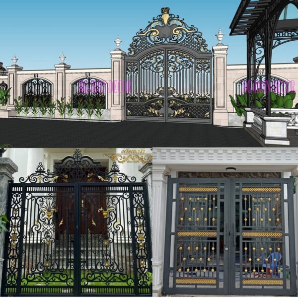 mẫu cửa cổng sắt 2 cánh đẹp