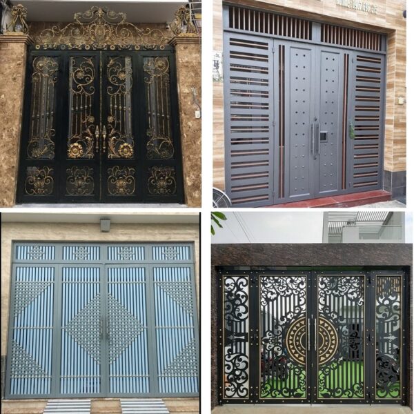 mẫu cửa cổng sắt 4 cánh đẹp